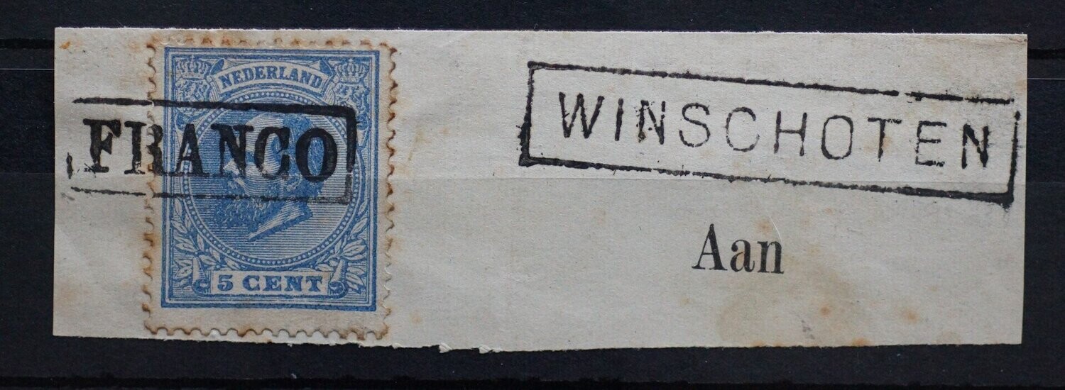 Haltestempel Winschoten en Franco stempel op NVPH 19
