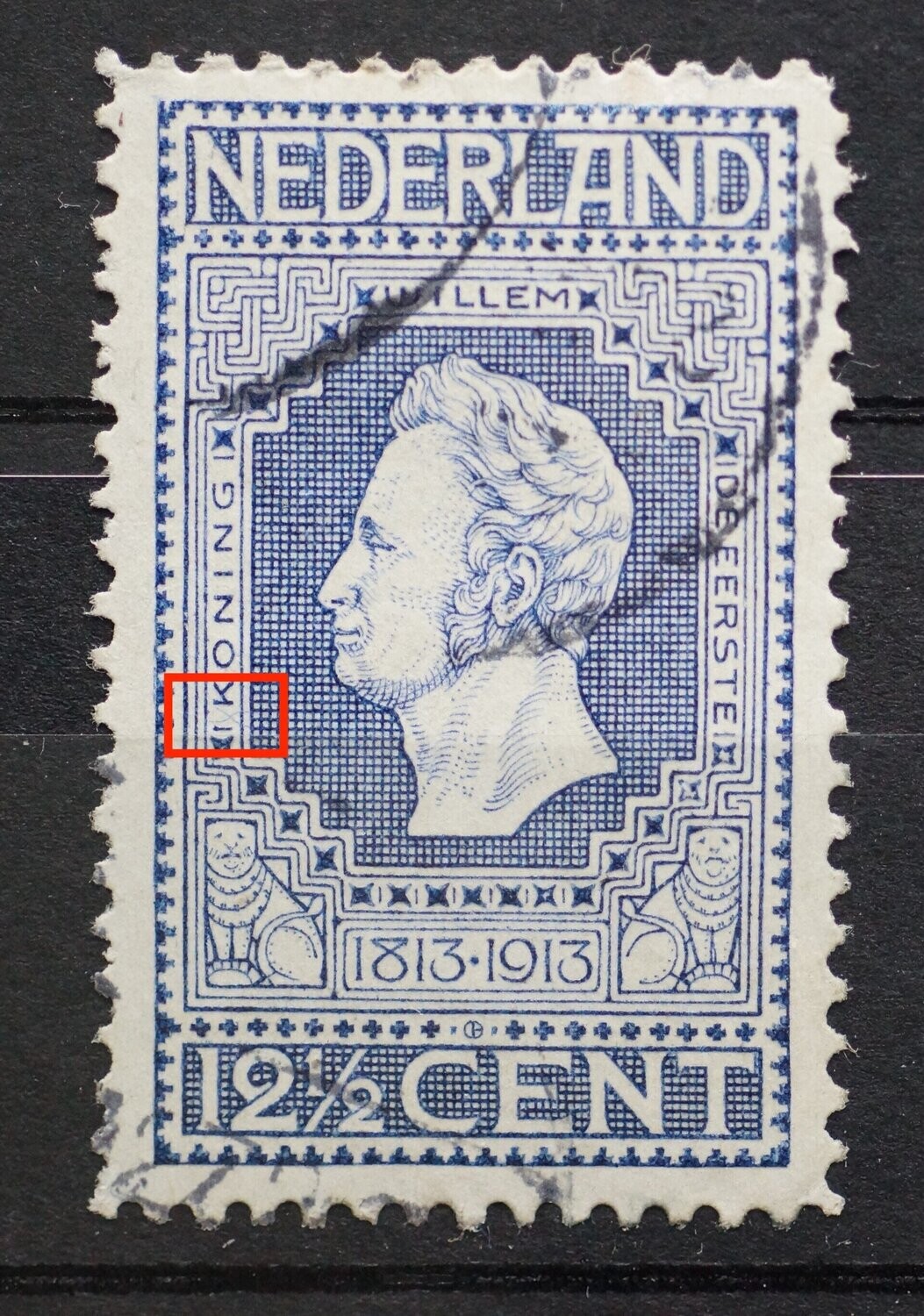 NVPH 94 - blauw kruisje voor Koning