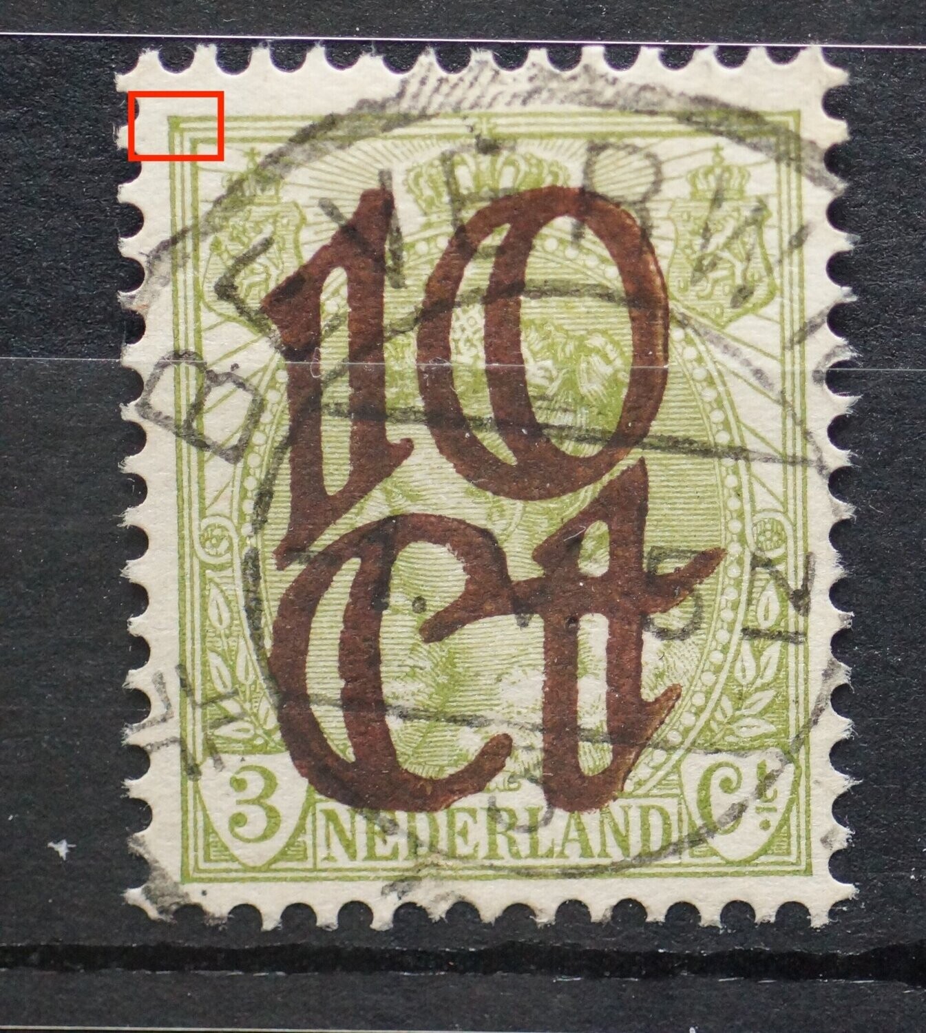NVPH 116 - groene vlek in linker bovenhoek