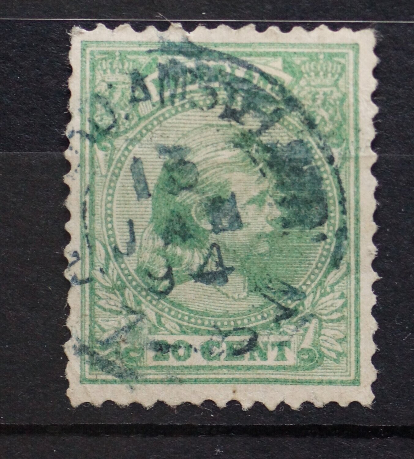 Amsterd:Amstelstr: op NVPH 40 - blauwzwarte inkt Amsterd:Amstelstr: op NVPH 40 - blauwzwarte inkt