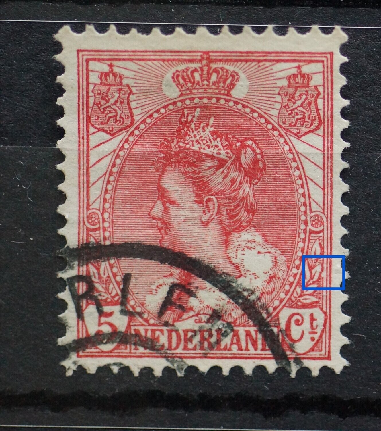 NVPH 60 - beschadiging naast blad rechts