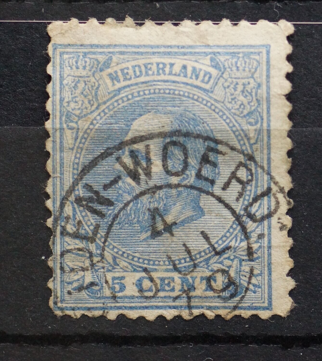 Leiden-Woerd: op NVPH 18 - vrij zeldzaam