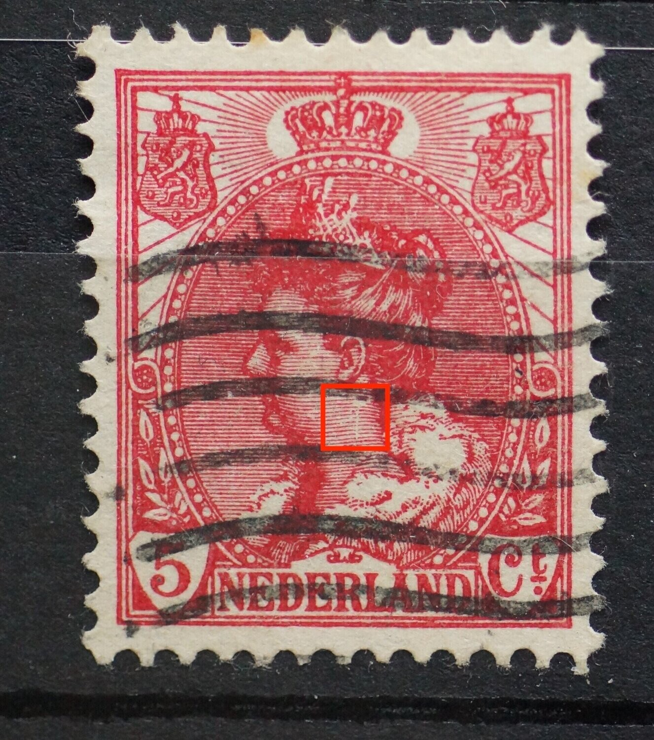 NVPH 60 - o.a. witte krassen onder het oor