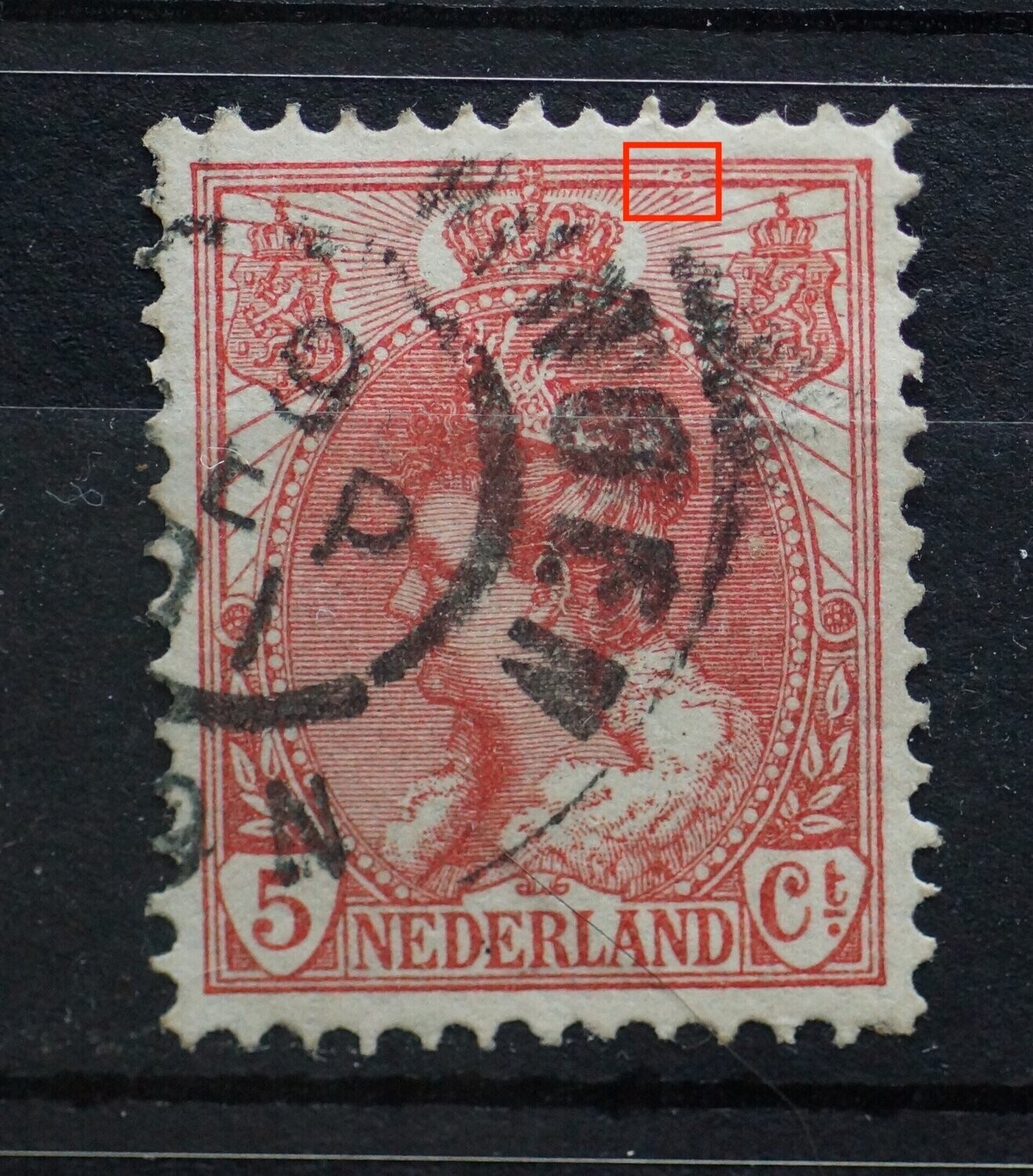 NVPH 60 - breuk / stippen kaderlijnen boven