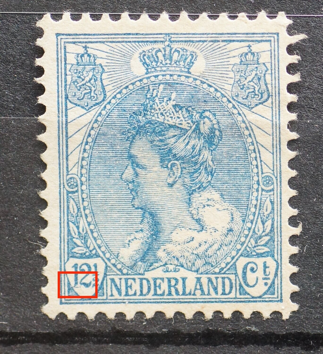 NVPH 63 - voet van de 1 van 12 1/2 gebroken