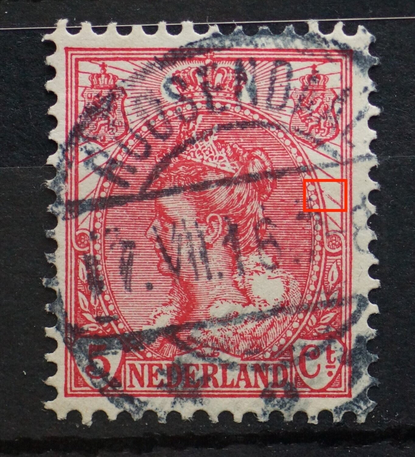 NVPH 60 - gespleten straal rechts