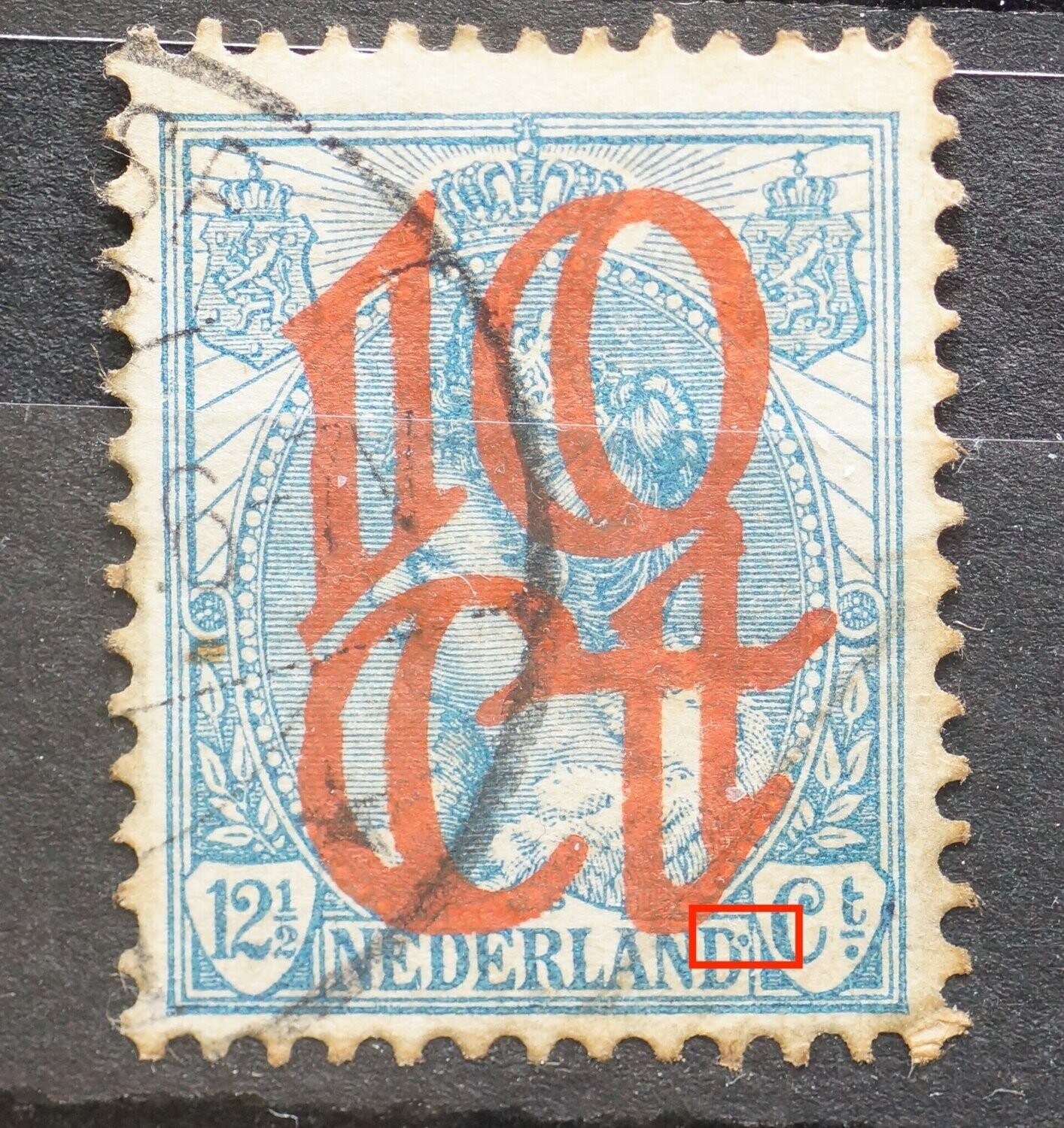 NVPH 118 - blauwe stip achter tweede D van NEDERLAND