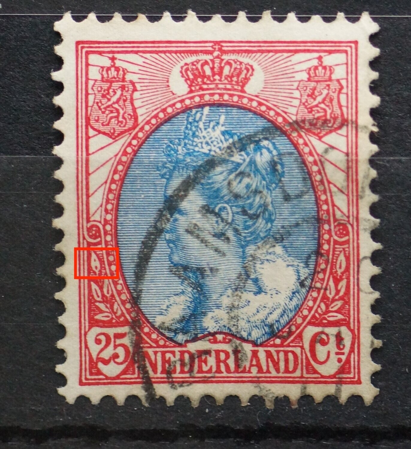 NVPH 71 - breuk in nerf blad, links