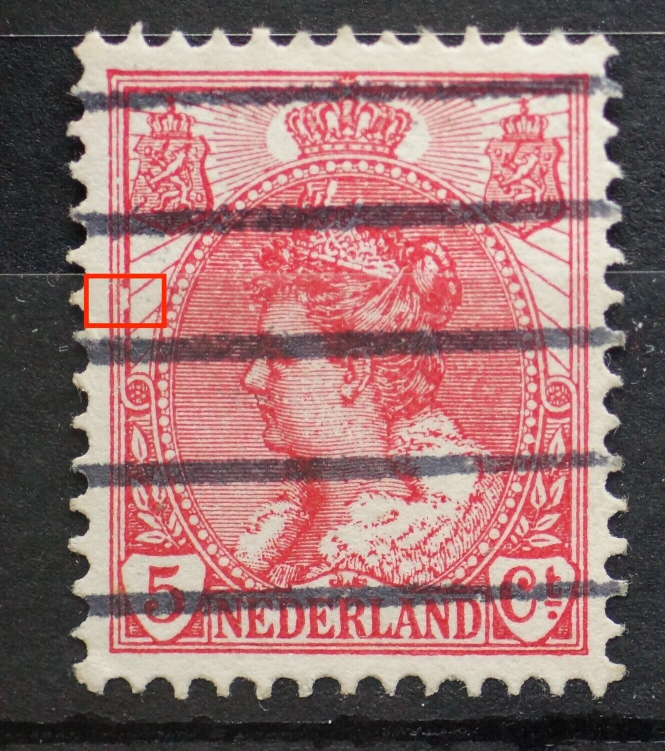 NVPH 60 - o.a. stevige "hap" uit kaderlijn links