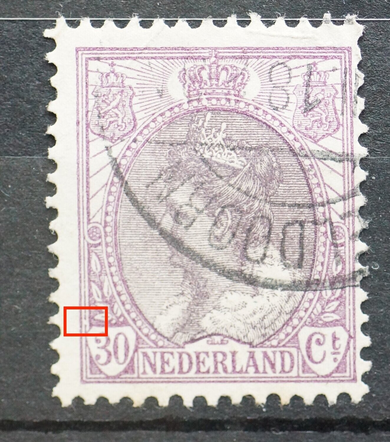 NVPH 72 - breuk in kaderlijn links NVPH 72 - breuk in kaderlijn links