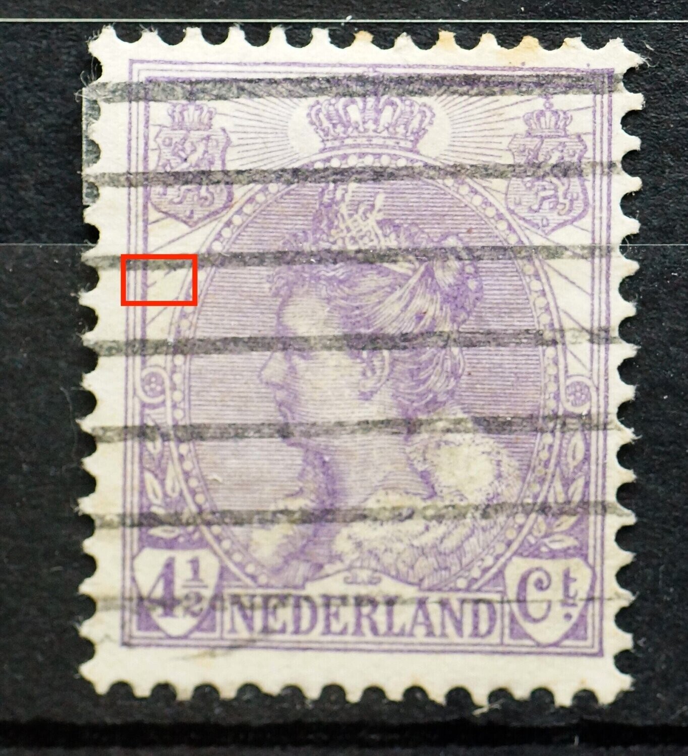 NVPH 59 - breuk in straal links NVPH 59 - breuk in straal links