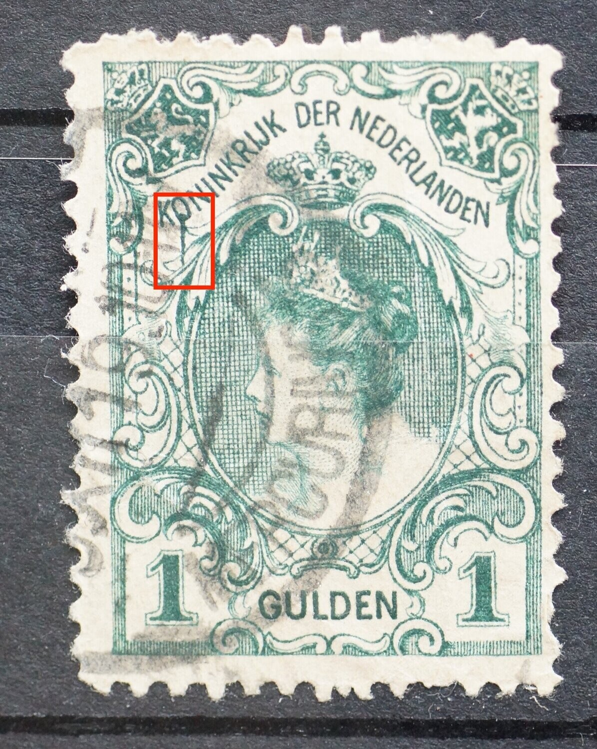 NVPH 77 - "spijker" onder de O van Koninkrijk