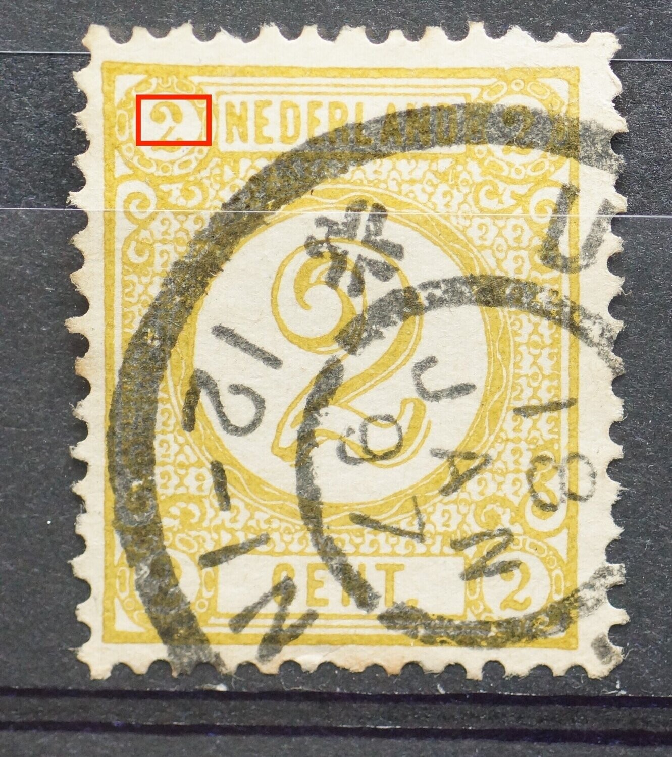 NVPH 32 - breuk in de 2 linksboven NVPH 32 - breuk in de 2 linksboven