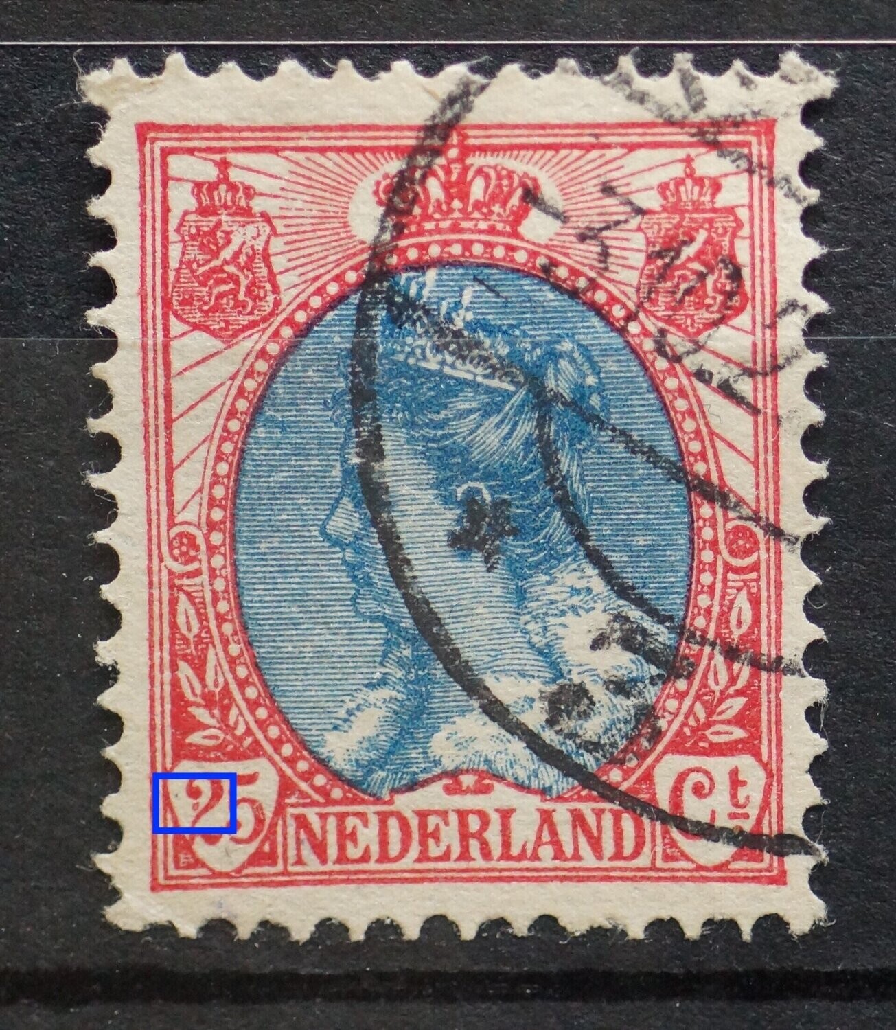 NVPH 71 - rode stip in de 2 van 25