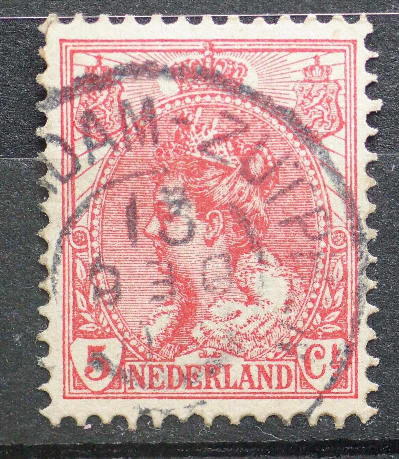 Amsterdam-Zutphen IV op NVPH 60 - kopstaande maand