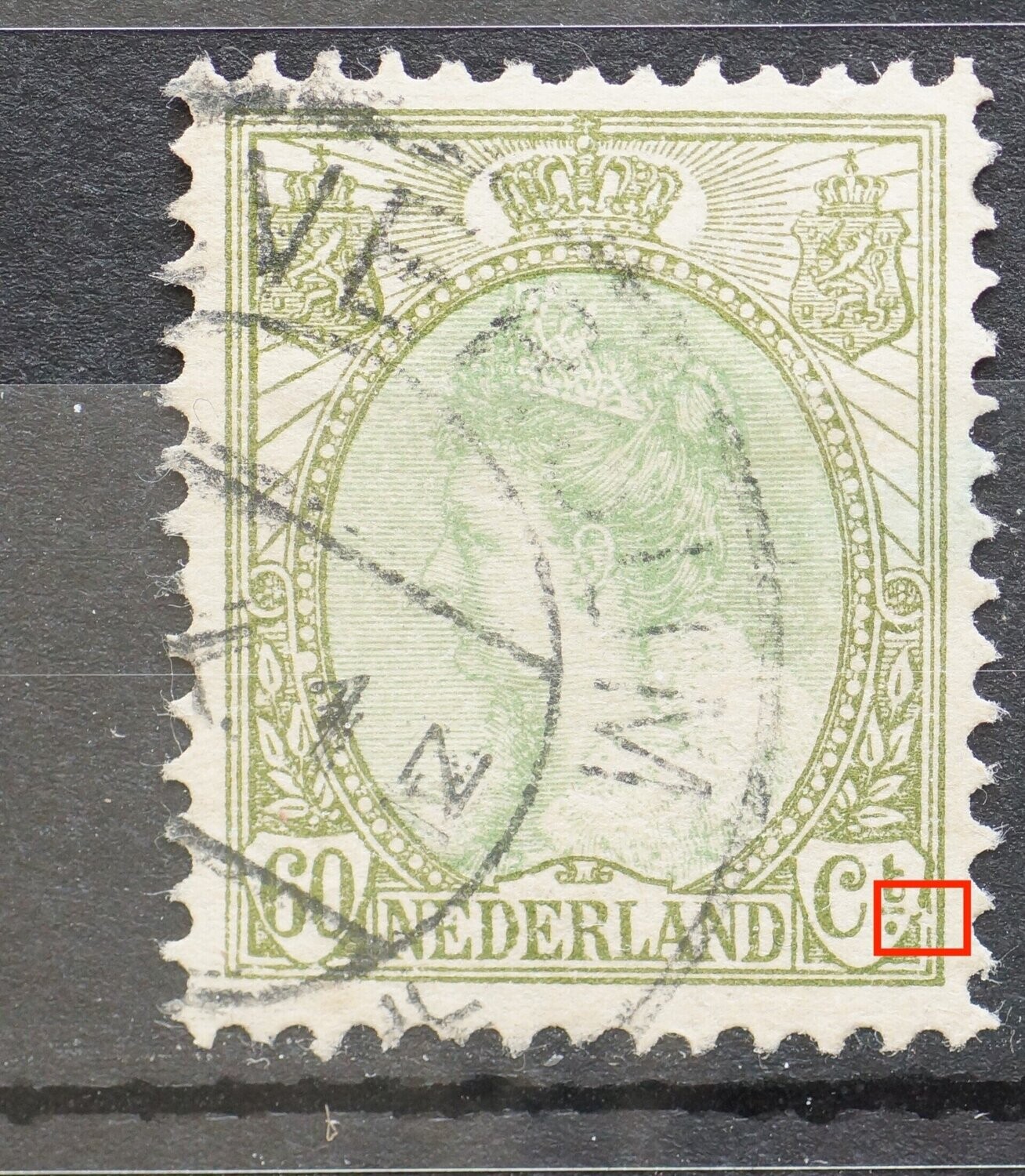 NVPH 76 - breuk in kaderlijnen rechts van Ct.