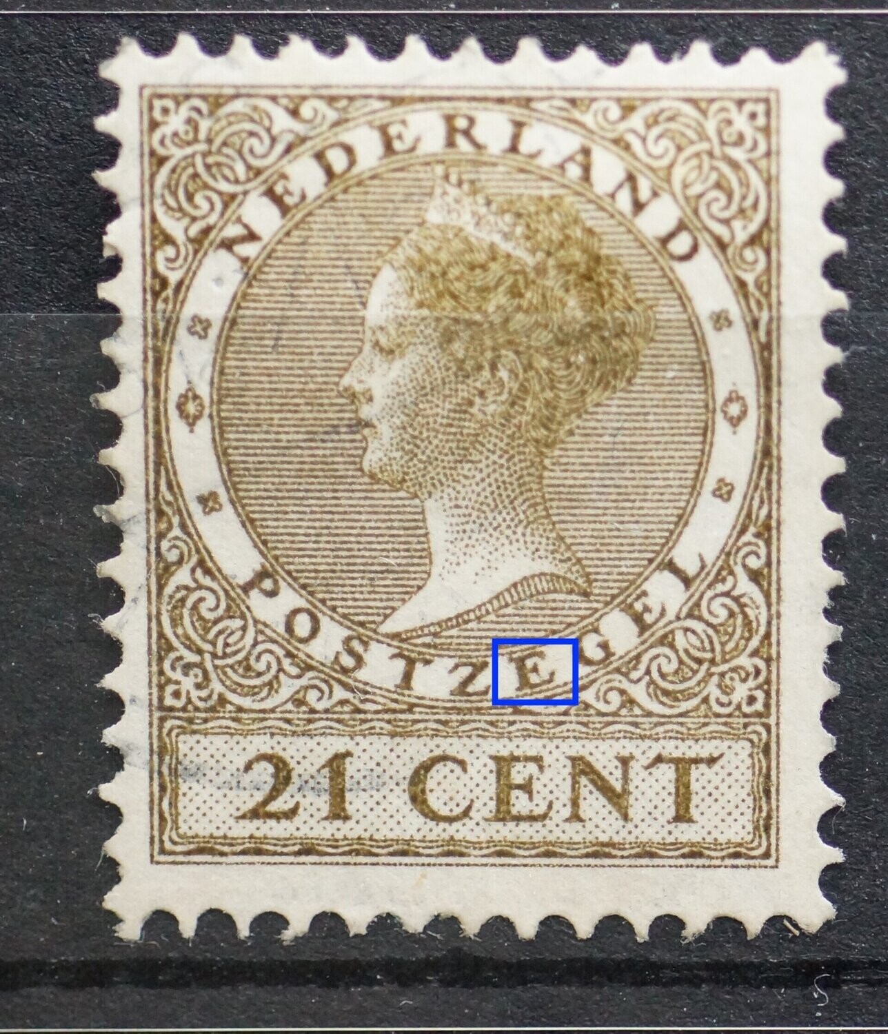 NVPH 189 - extra streepje in de eerste E van POSTZEGEL