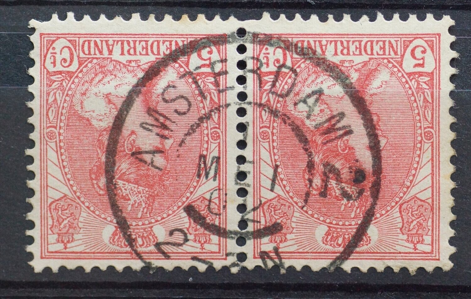 Amsterdam 2 op NVPH 60 (paar)