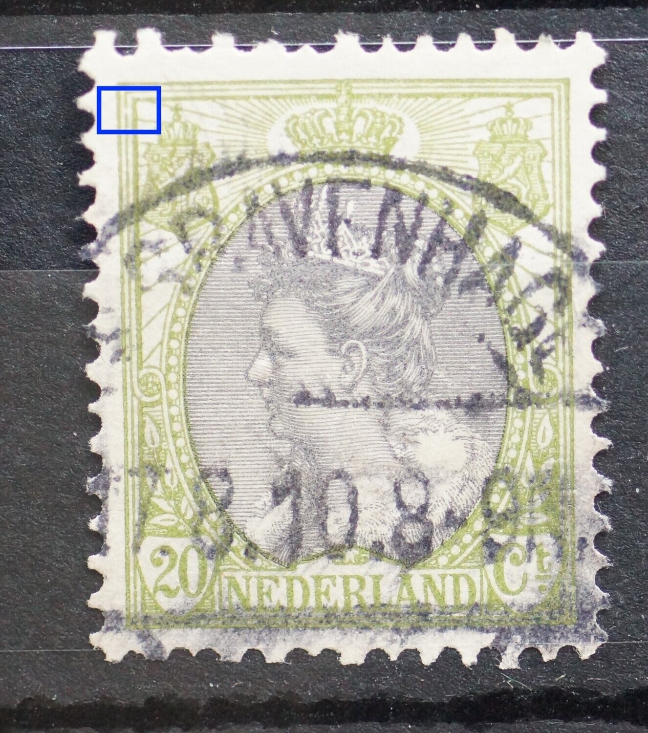 NVPH 69 - breukje in kaderlijn links, boven NVPH 69 - breukje in kaderlijn links, boven