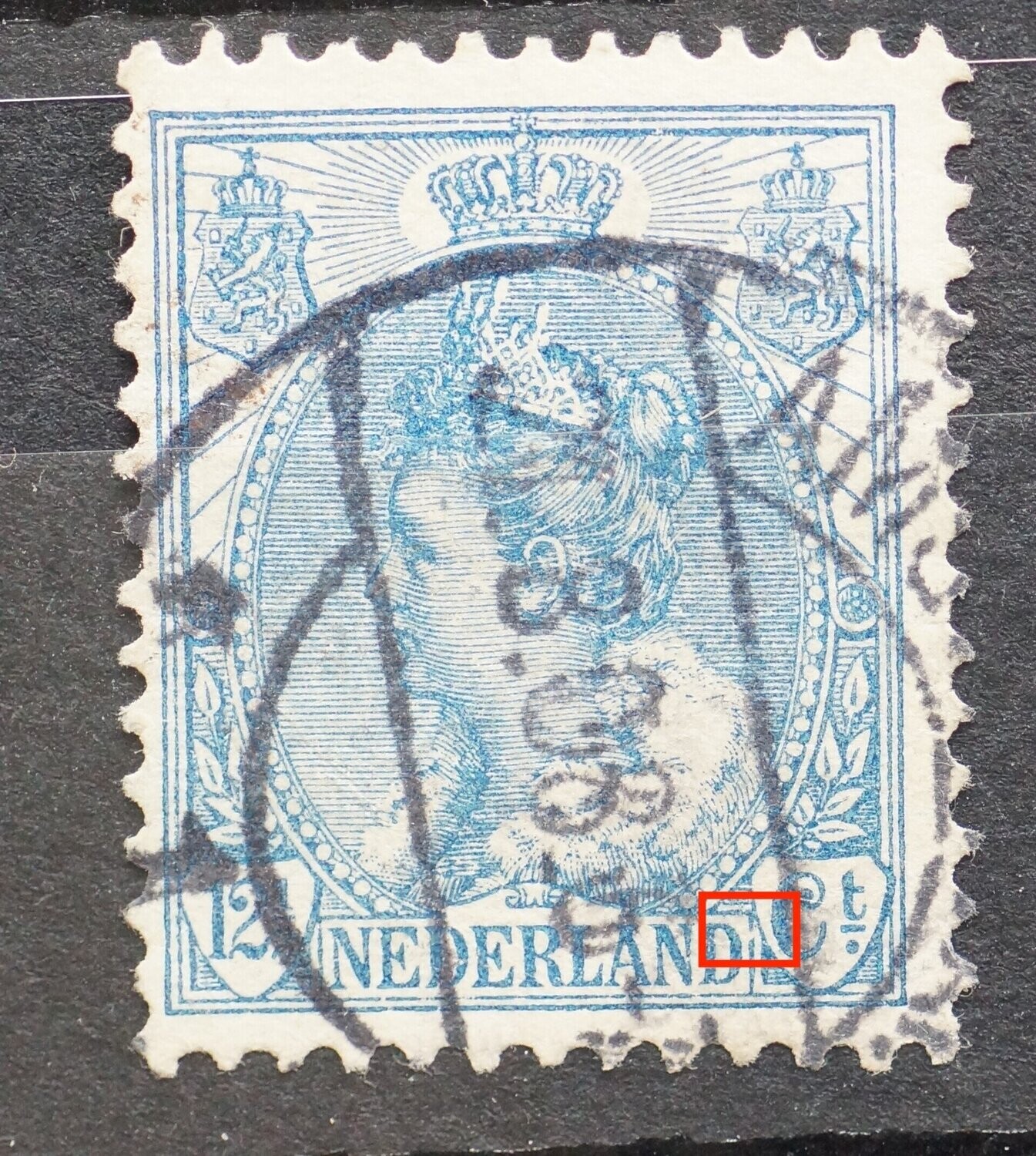 NVPH 63 - o.a. breuk in kaderlijn na NEDERLAND
