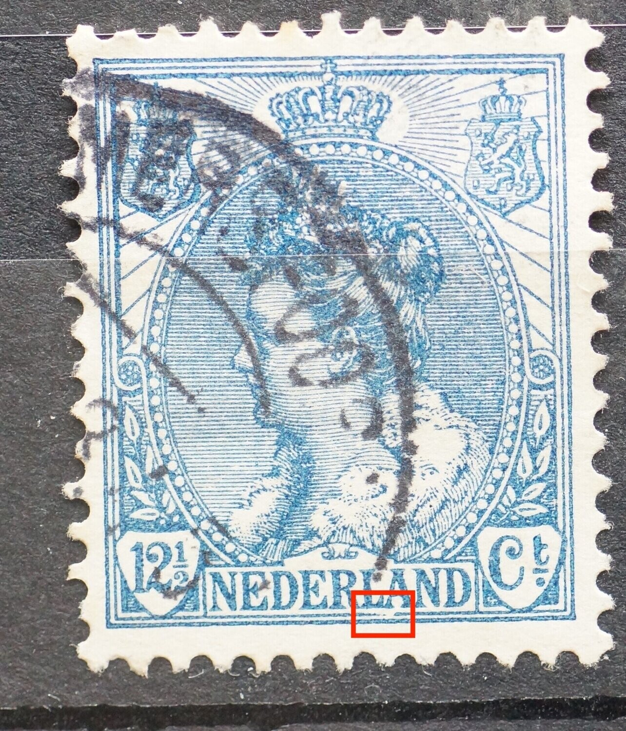 NVPH 63 - o.a. breuk in kaderlijn onder LA NEDERLAND