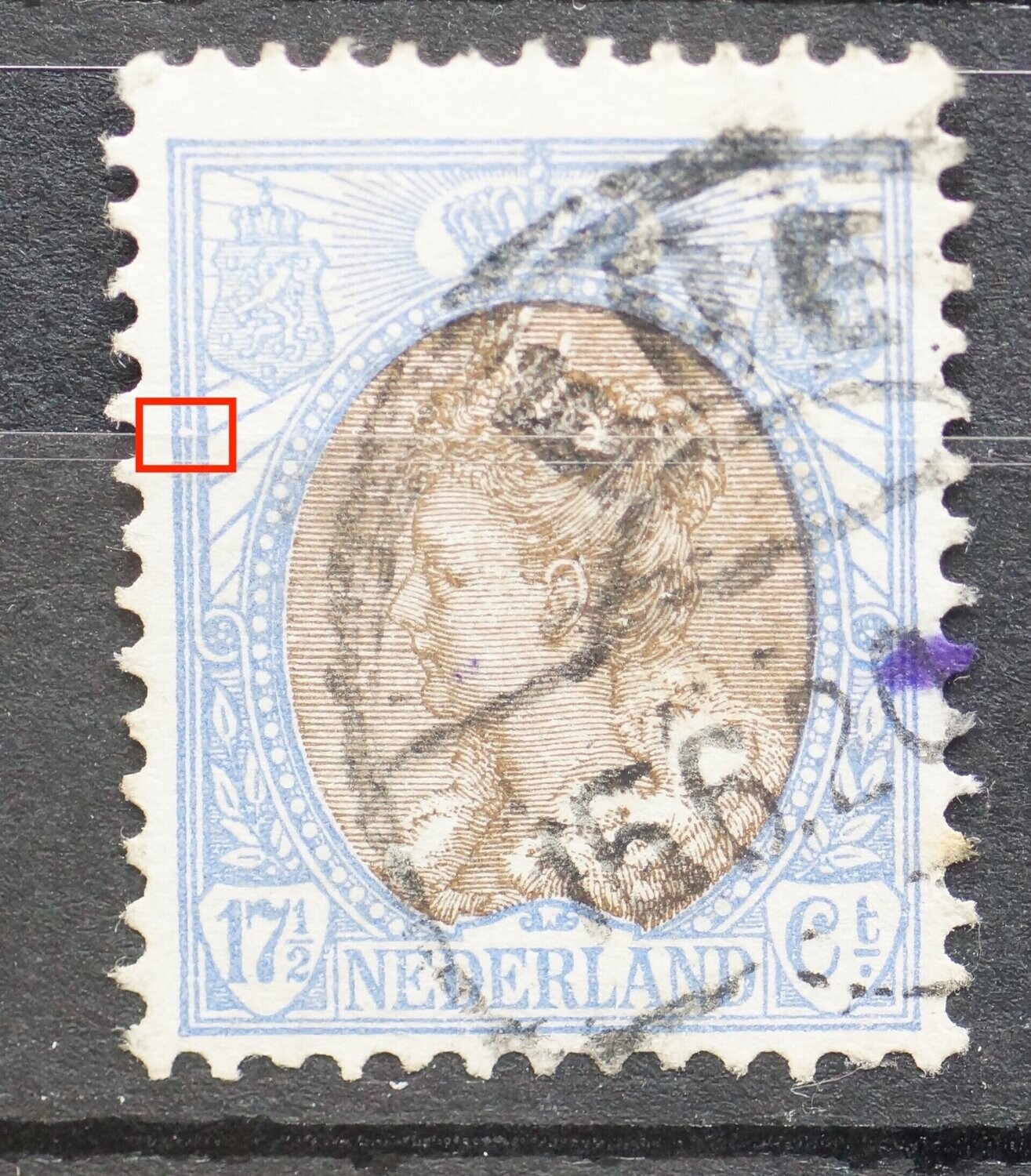 NVPH 67 - breuk in kaderlijn links NVPH 67 - breuk in kaderlijn links