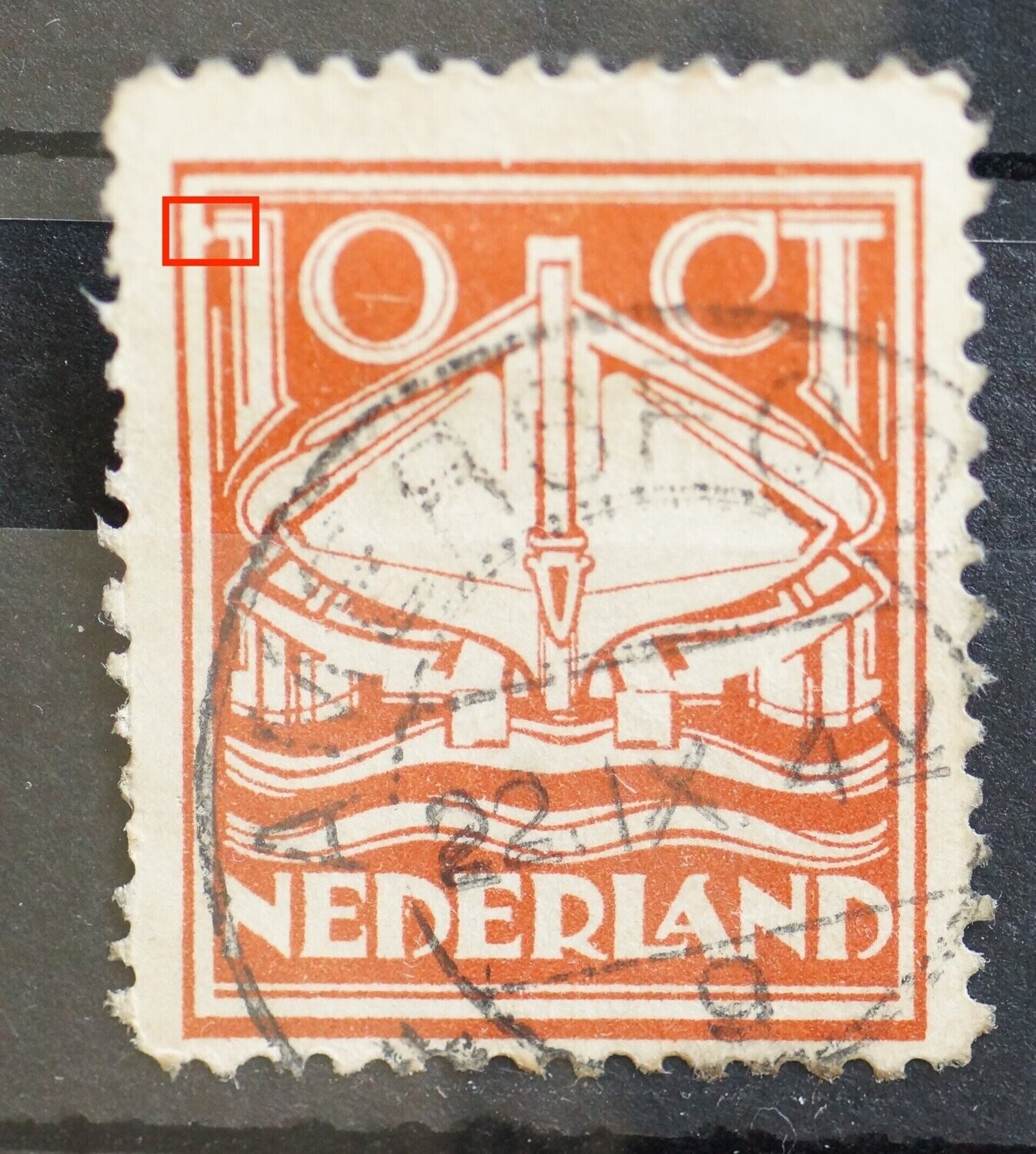 NVPH 140 - witte vlek voor de 1 van 10