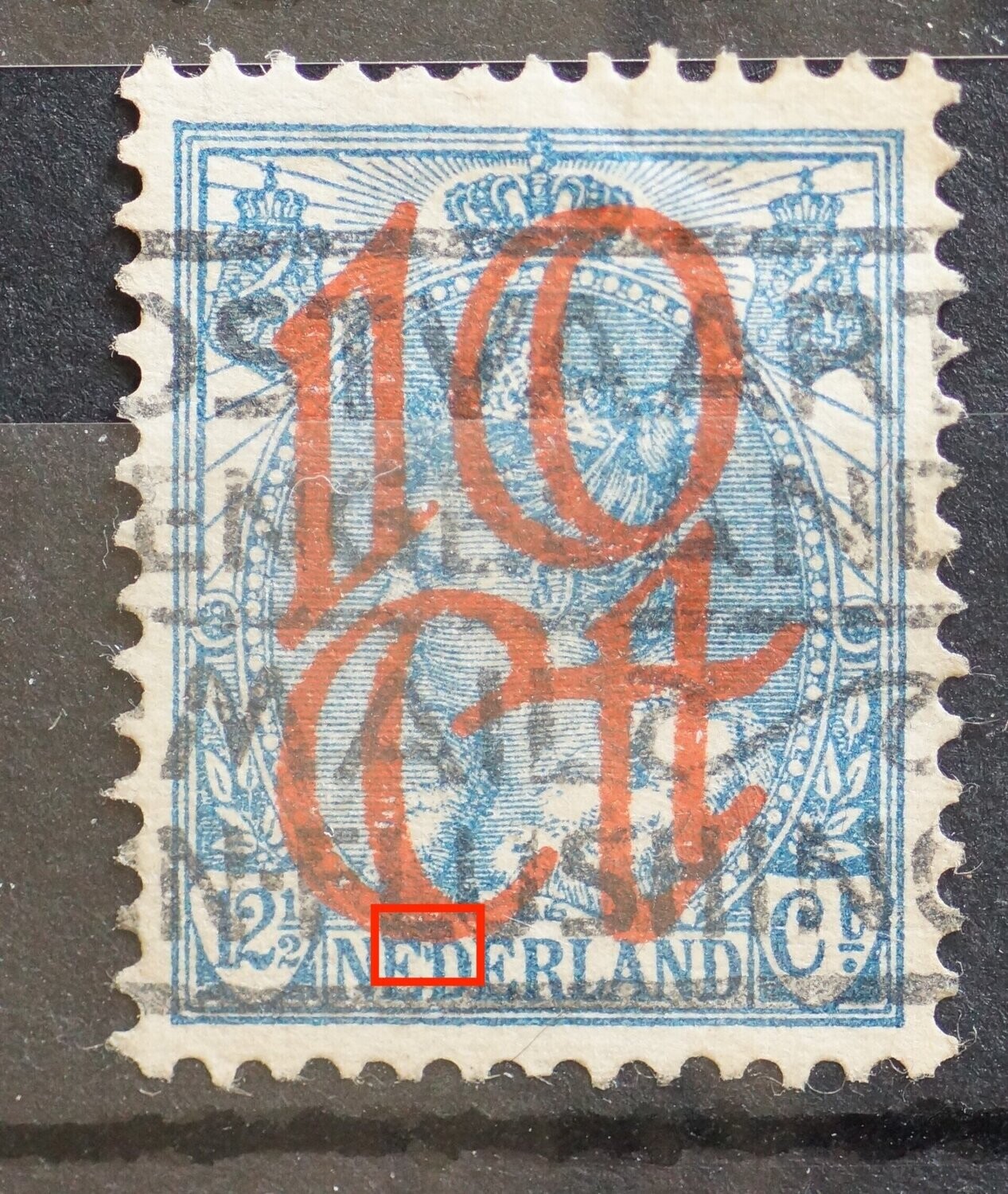 NVPH 118 - blauwe vlek tussen ED van NEDERLAND