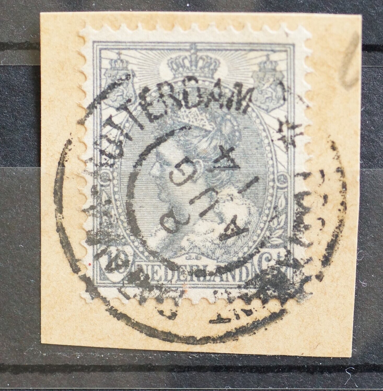 Postagent Batavia-Rotterdam op NVPH 62