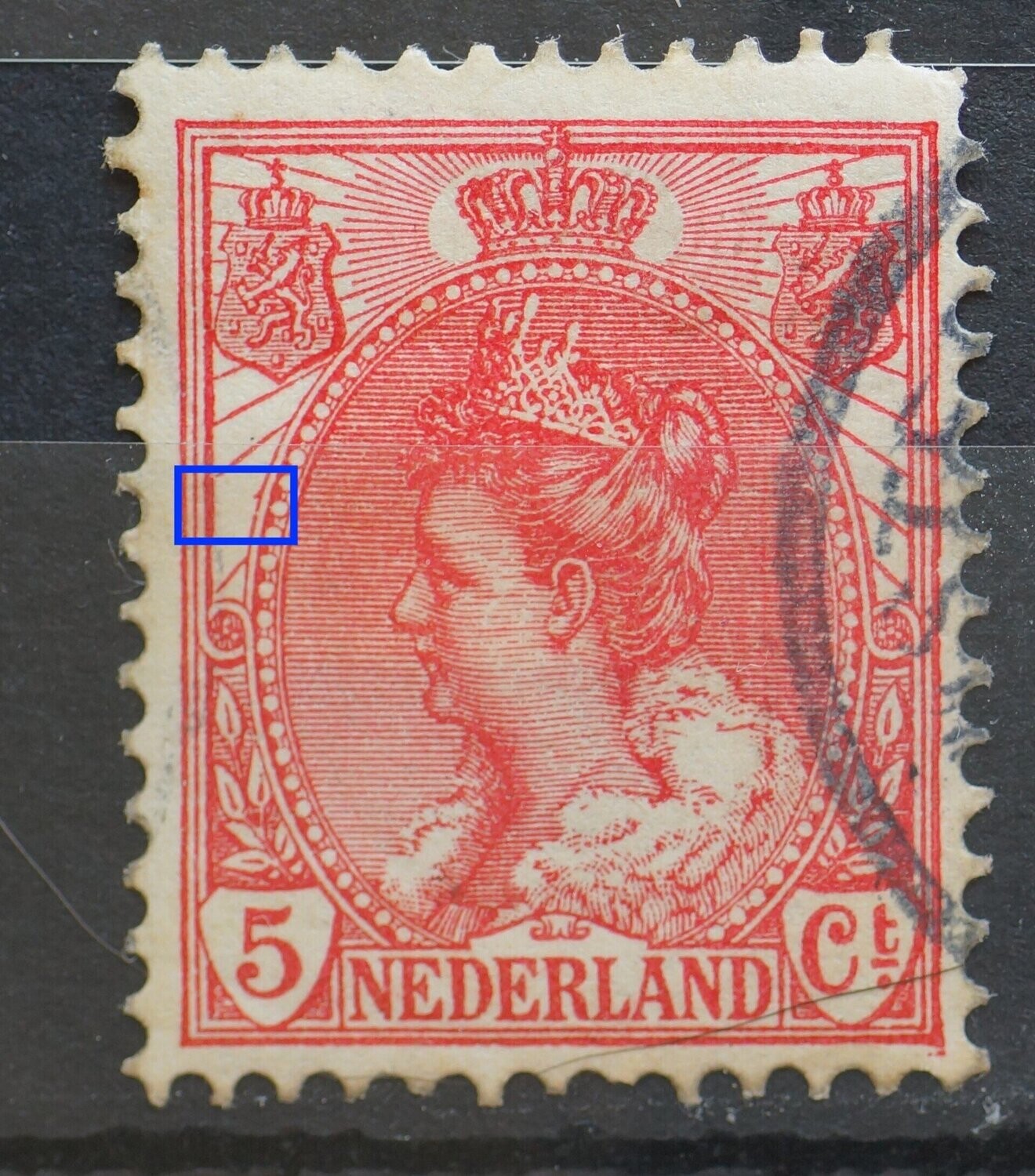 NVPH 60 - ontbrekende straal, links