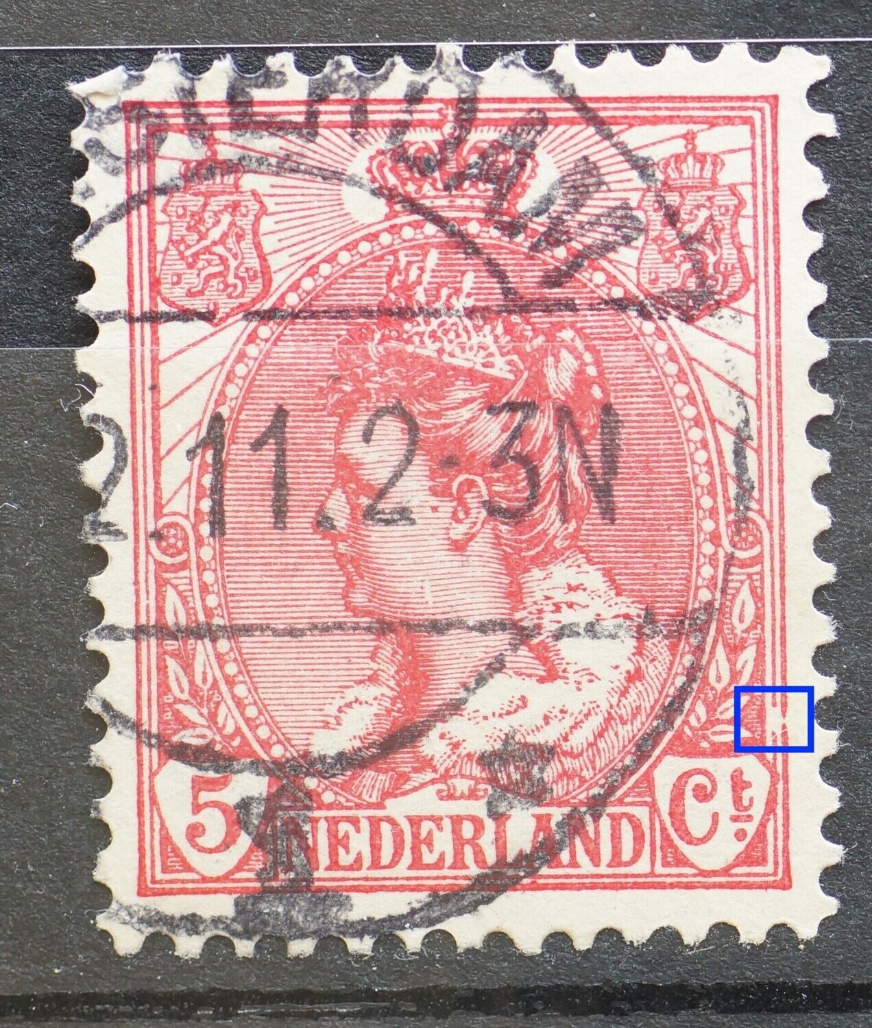 NVPH 60 - breuk in kaderlijn rechts