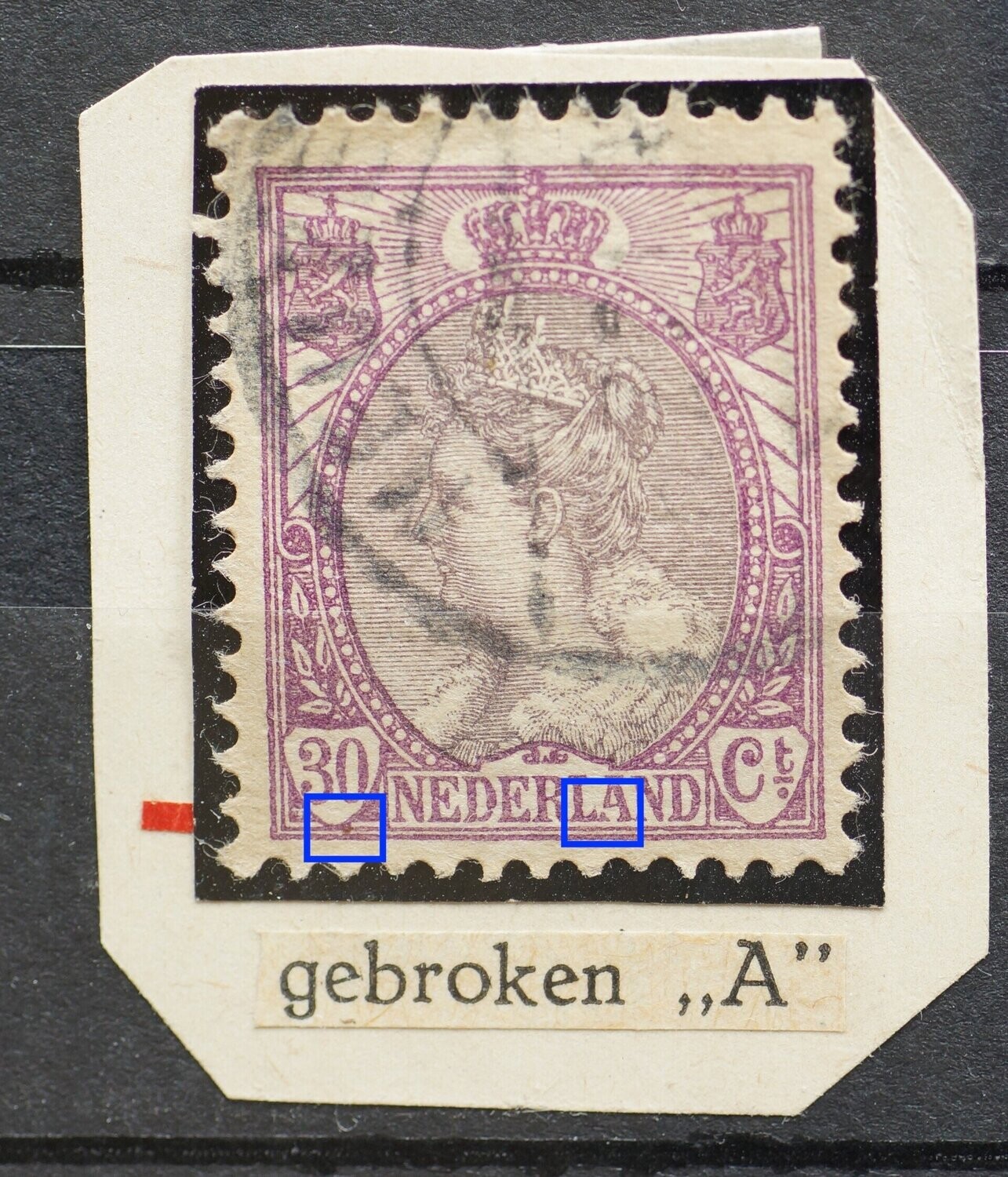 NVPH 72 - "gebroken A" leidraad fout