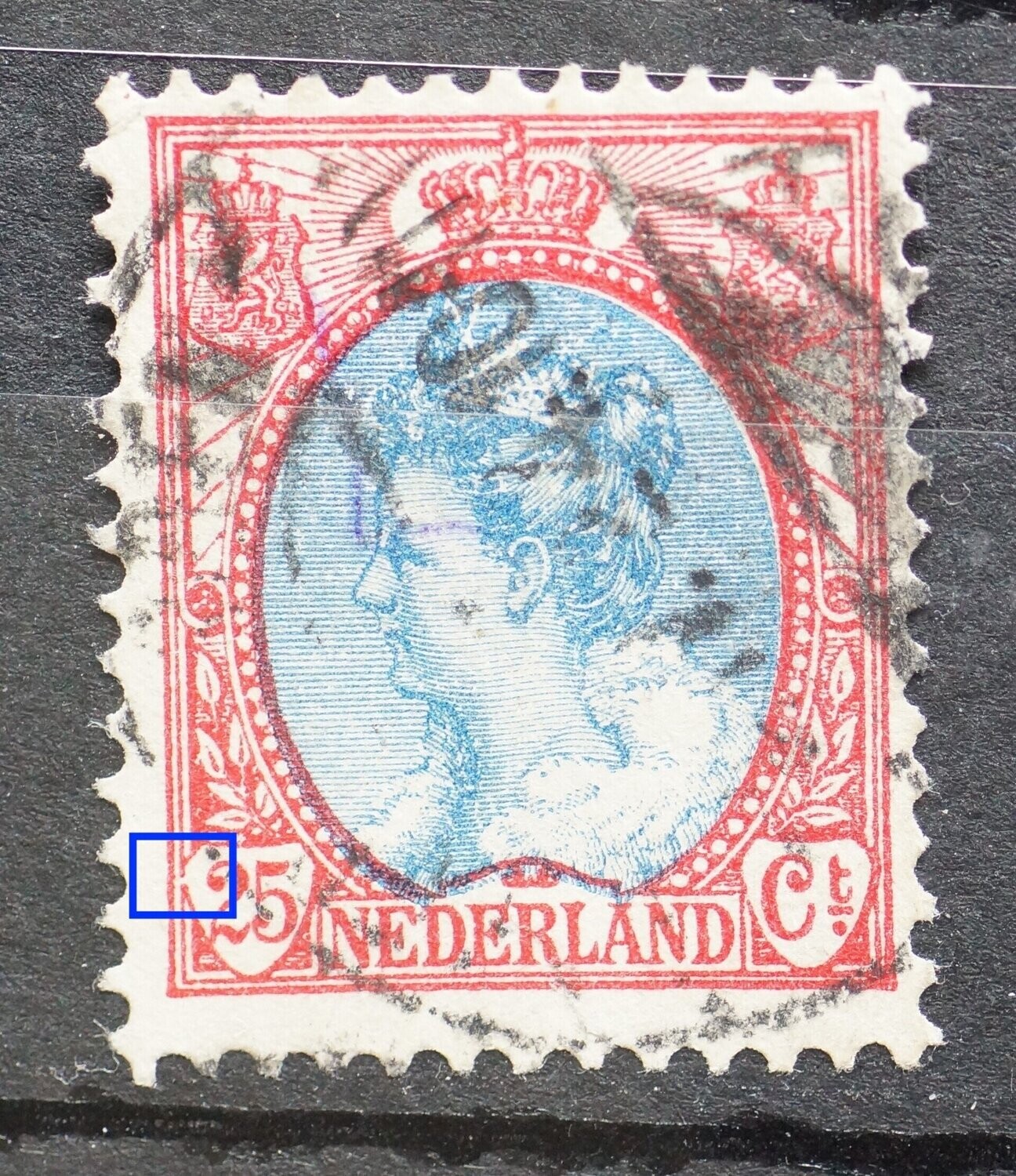 NVPH 71 - breuk in waardeschild 25