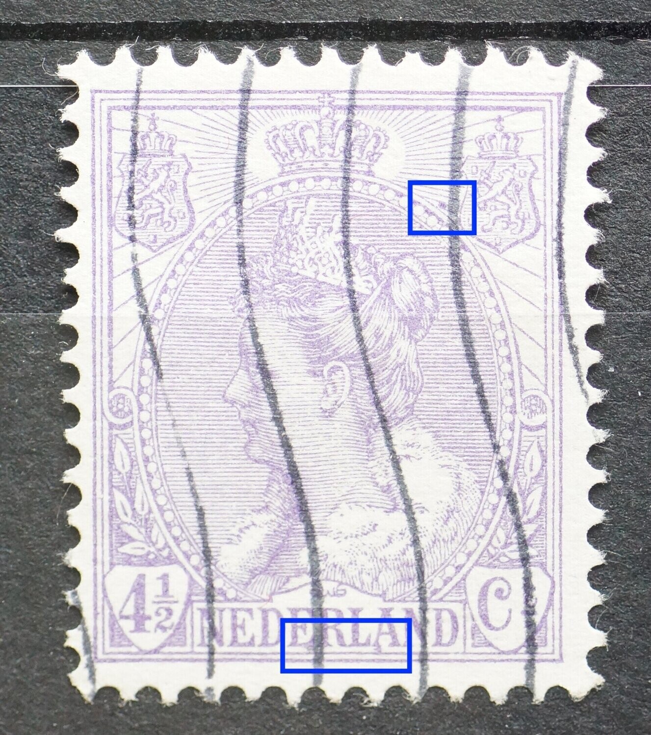 NVPH 59 - diverse violette vlekken
