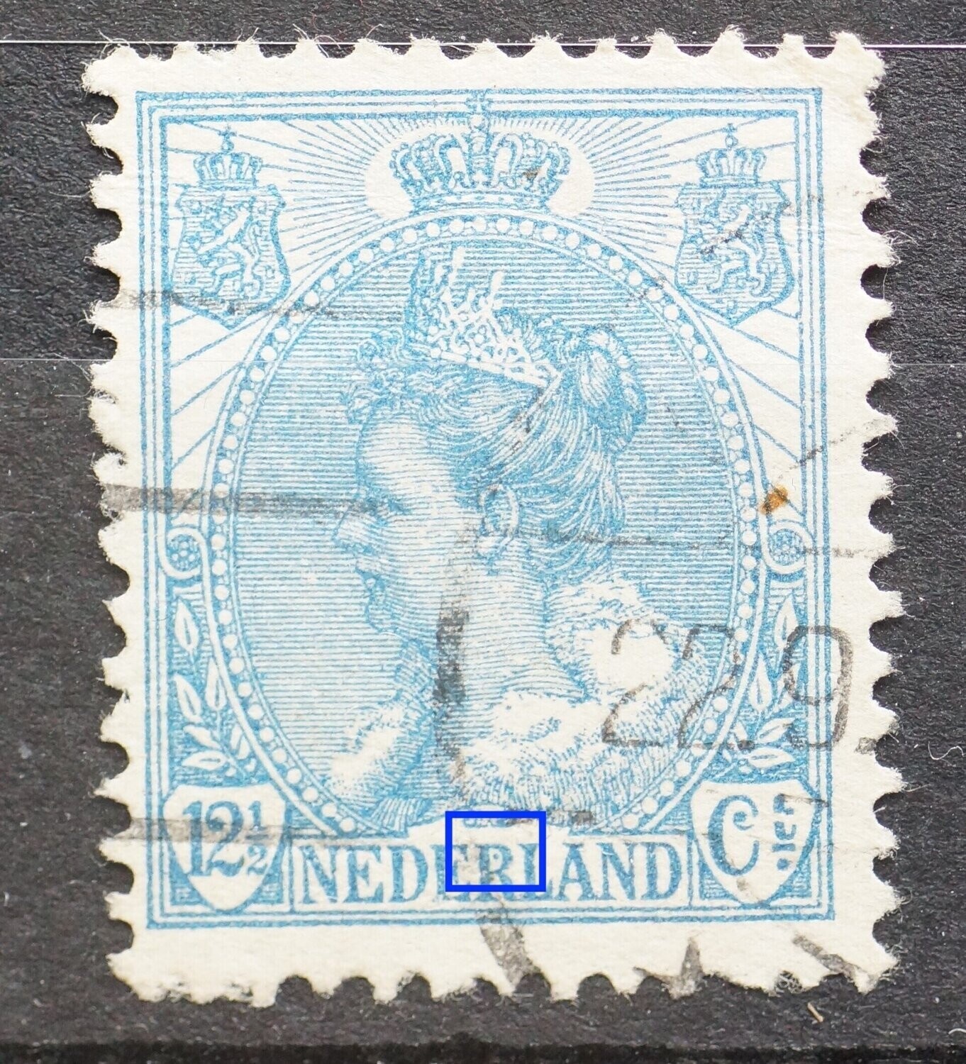 NVPH 63 - blauwe stip in R van NEDERLAND