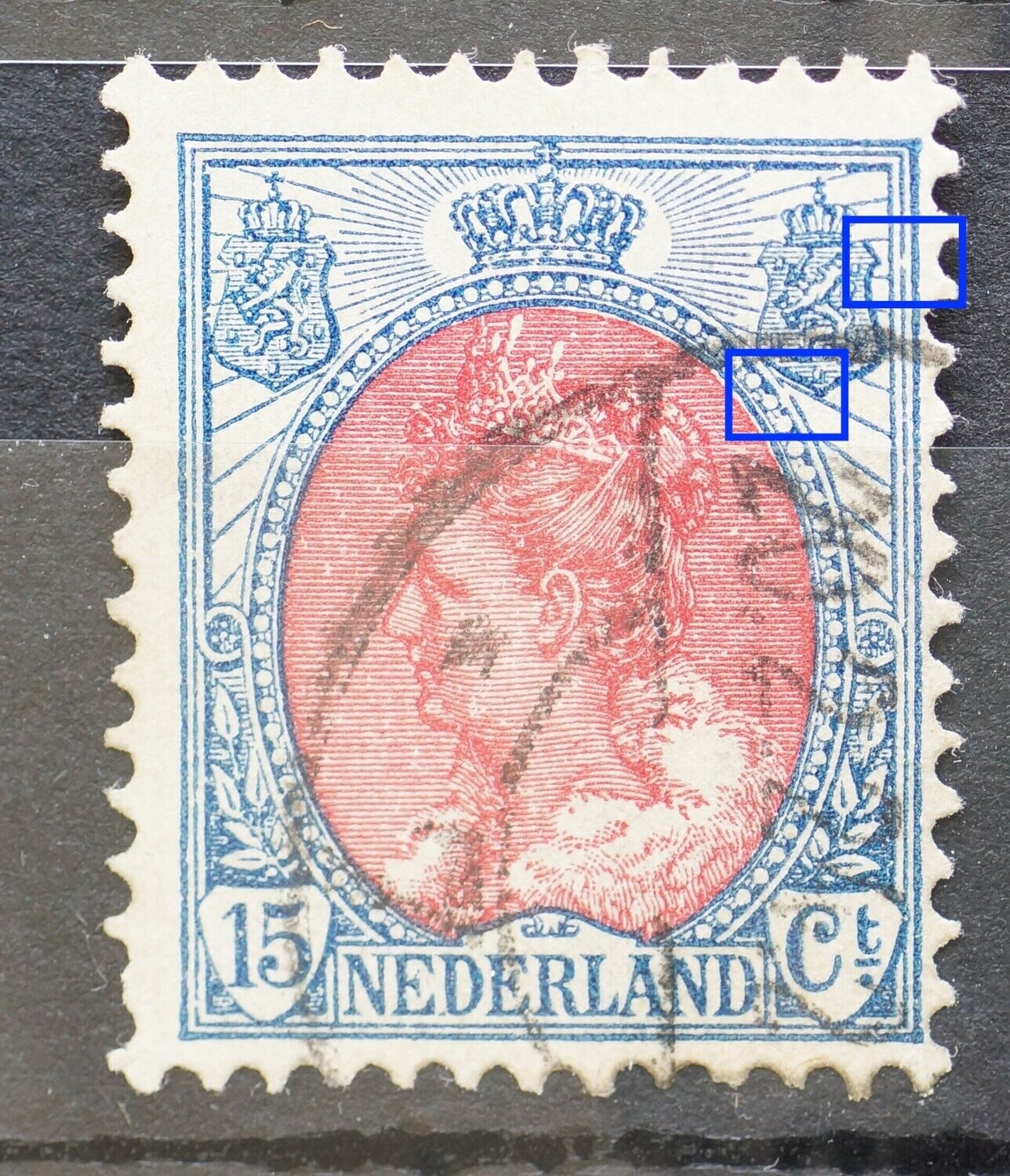NVPH 65 - o.a. breukje in kaderlijn rechts
