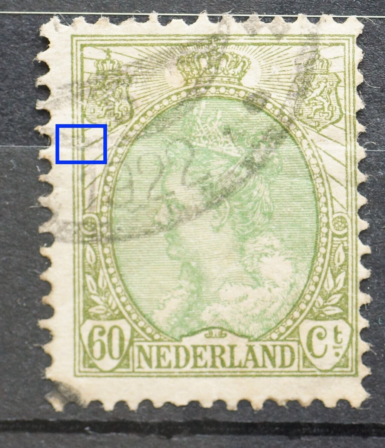 NVPH 76 - breuk in kaderlijn links NVPH 76 - breuk in kaderlijn links