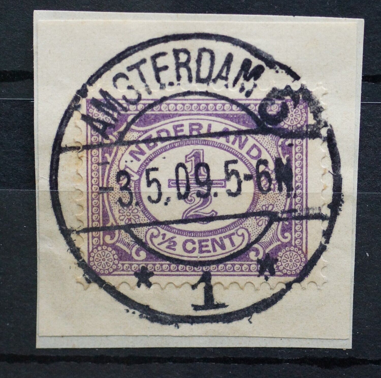 Amsterdam 6  1 op NVPH 50 - vrij zeldzaam