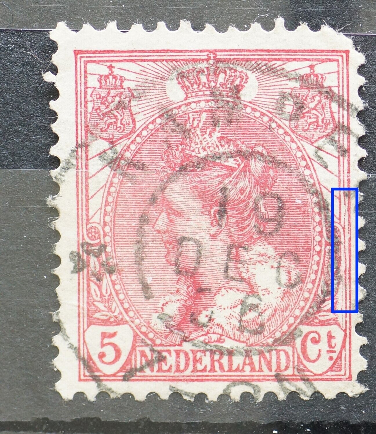 NVPH 60 - beschadigde kaderlijnen rechts