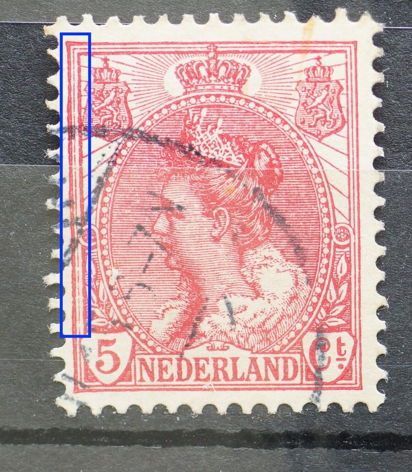 NVPH 60 - beschadigde/vervormde kaderlijn links