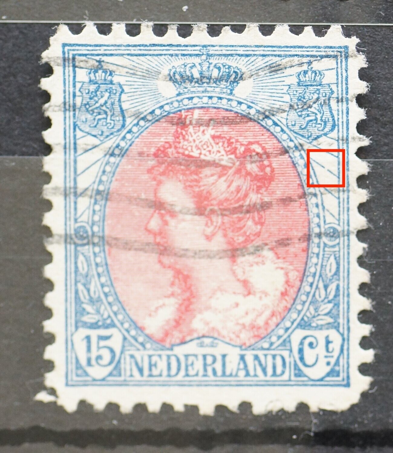 NVPH 65 - breuk in straal rechts