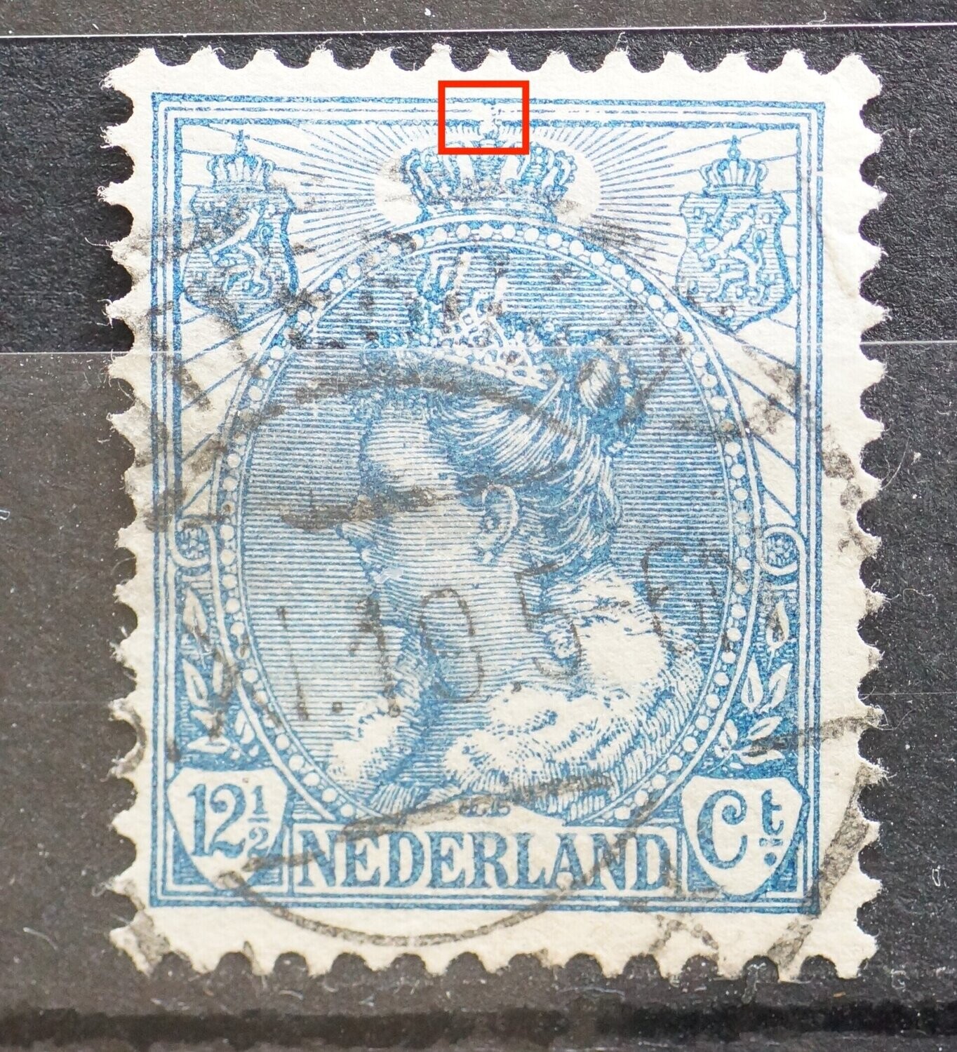 NVPH 63 - o.a. beschadigde bovenzijde kroon