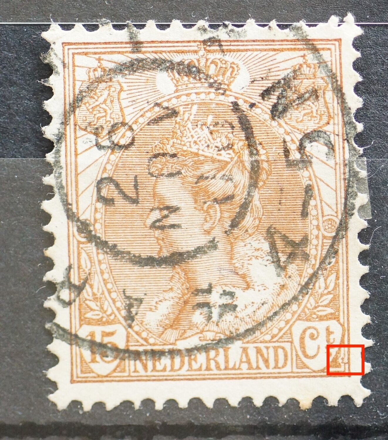 NVPH 64 - beschadigingen rechts van Ct.