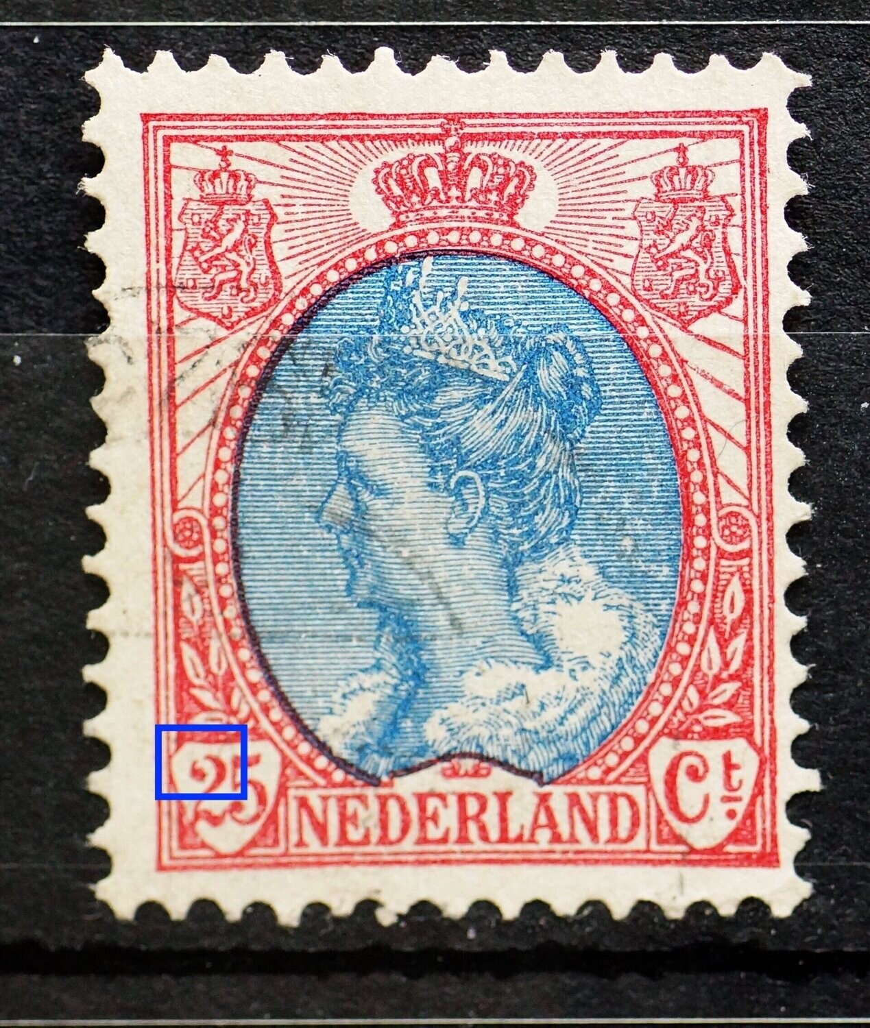 NVPH 71 - breuk in bovenzijde 2 van 25