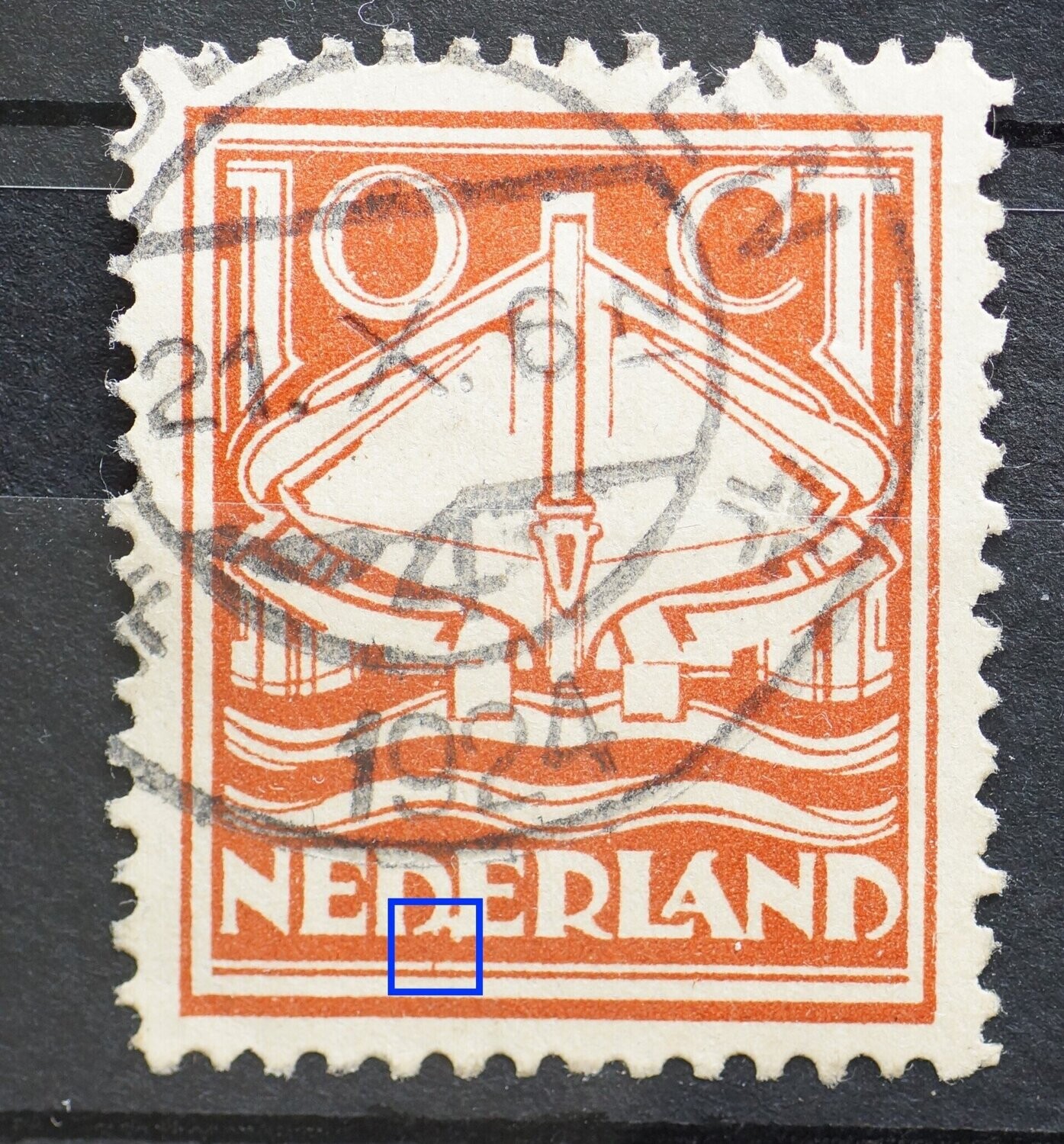 NVPH 140 - beschadigingen onder DE van NEDERLAND