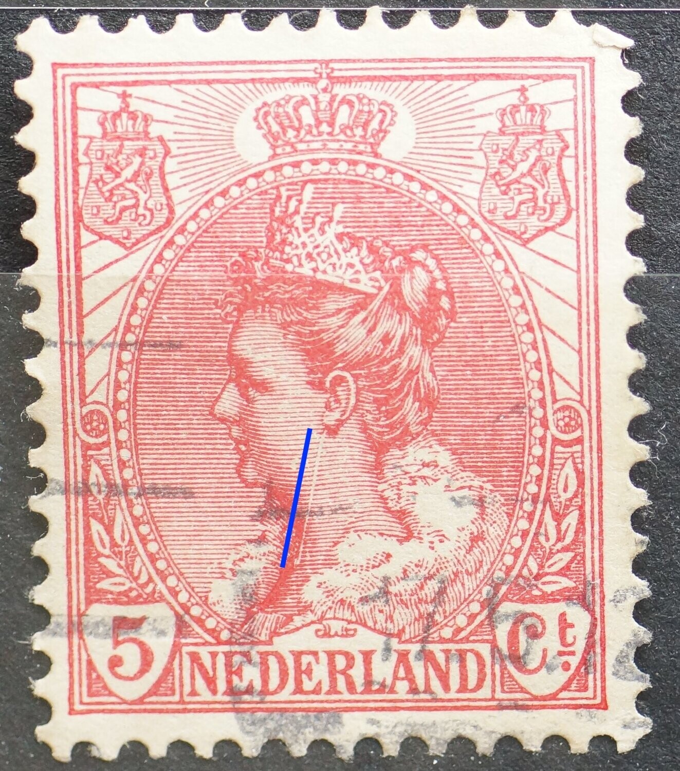 NVPH 60 - graveerkras van oor naar hals