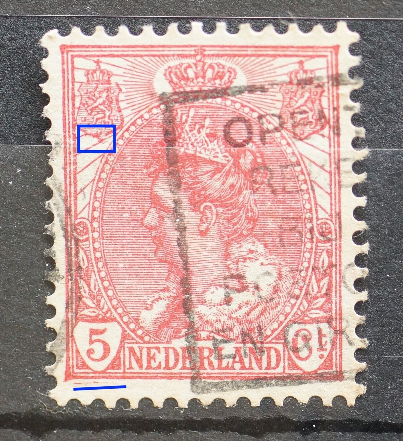NVPH 60 - o.a. beschadiging linker wapenschild (onder)