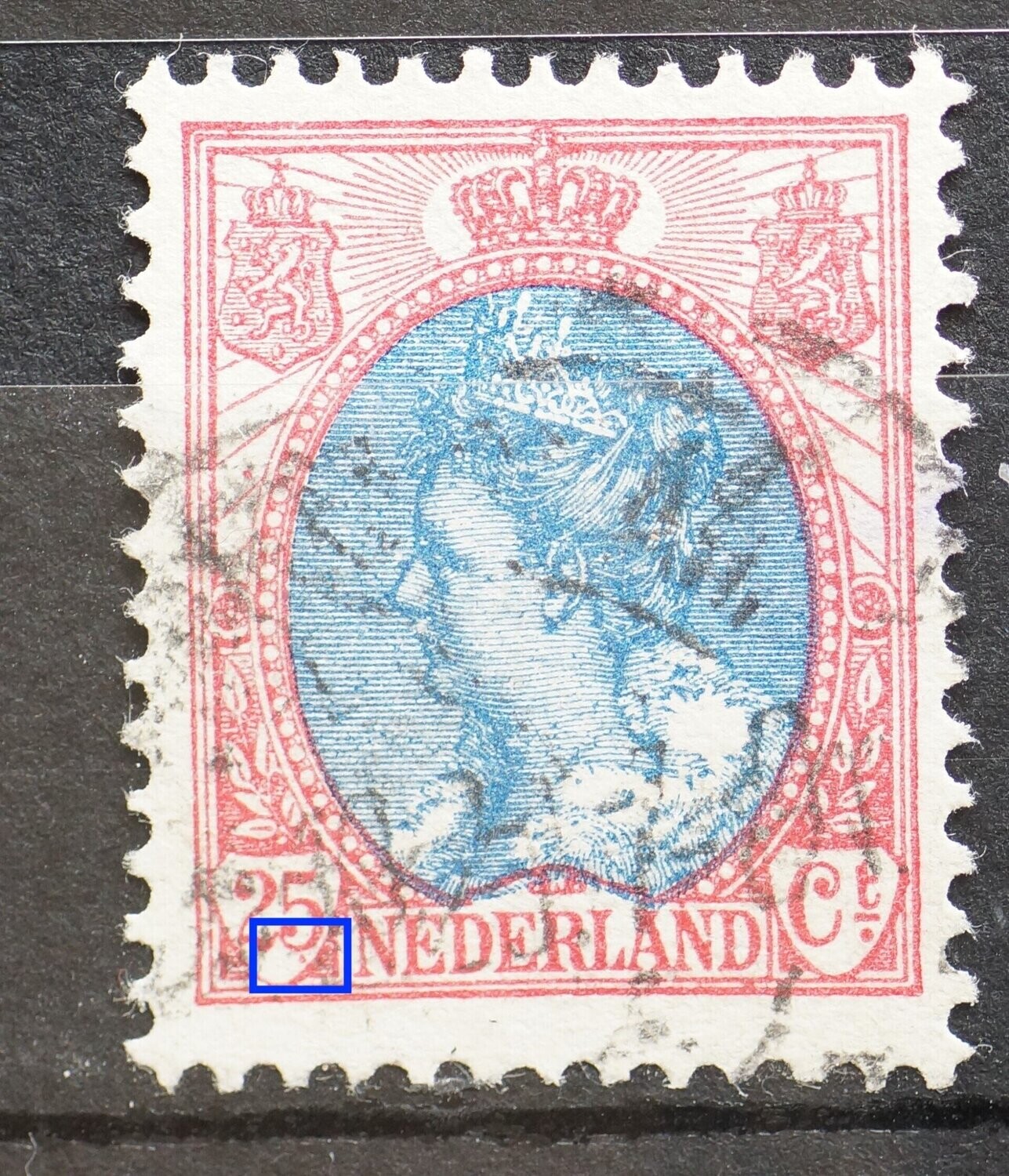 NVPH 71 - rode punt onder de 5 van 25