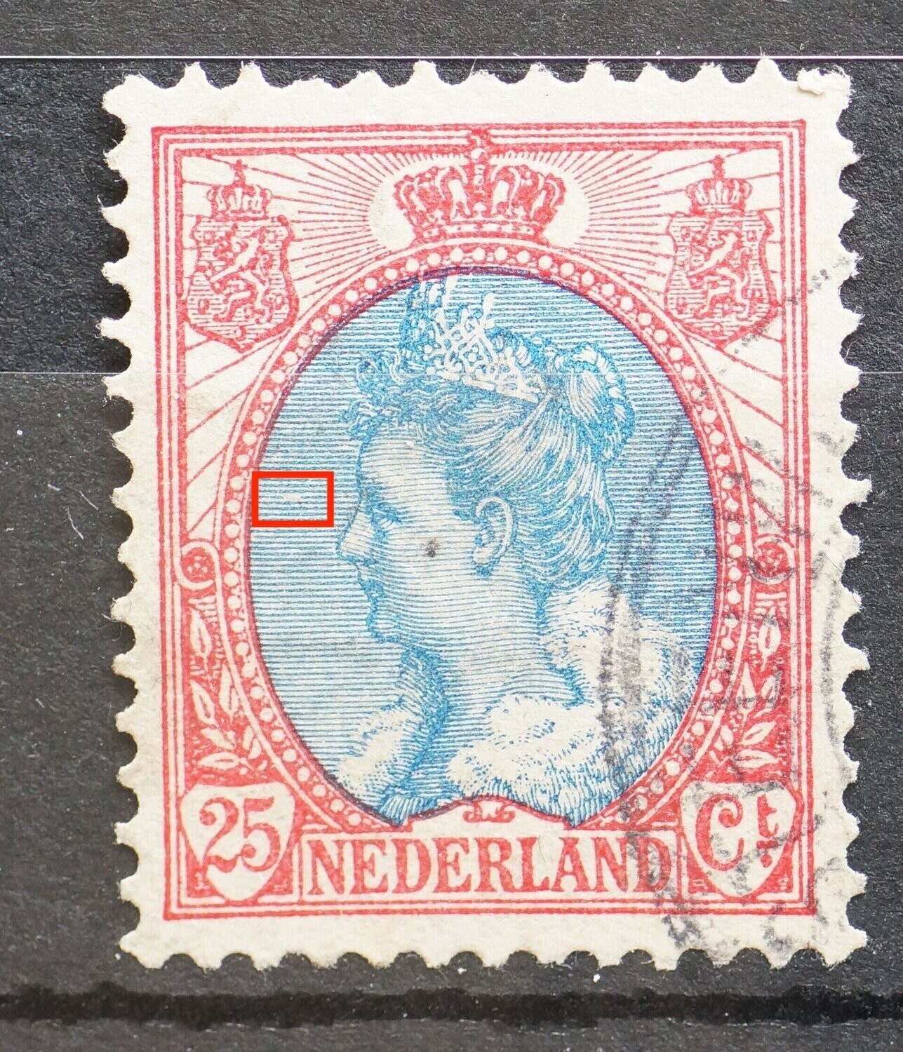 NVPH 71 - breuk in arcering voor het gezicht NVPH 71 - breuk in arcering voor het gezicht