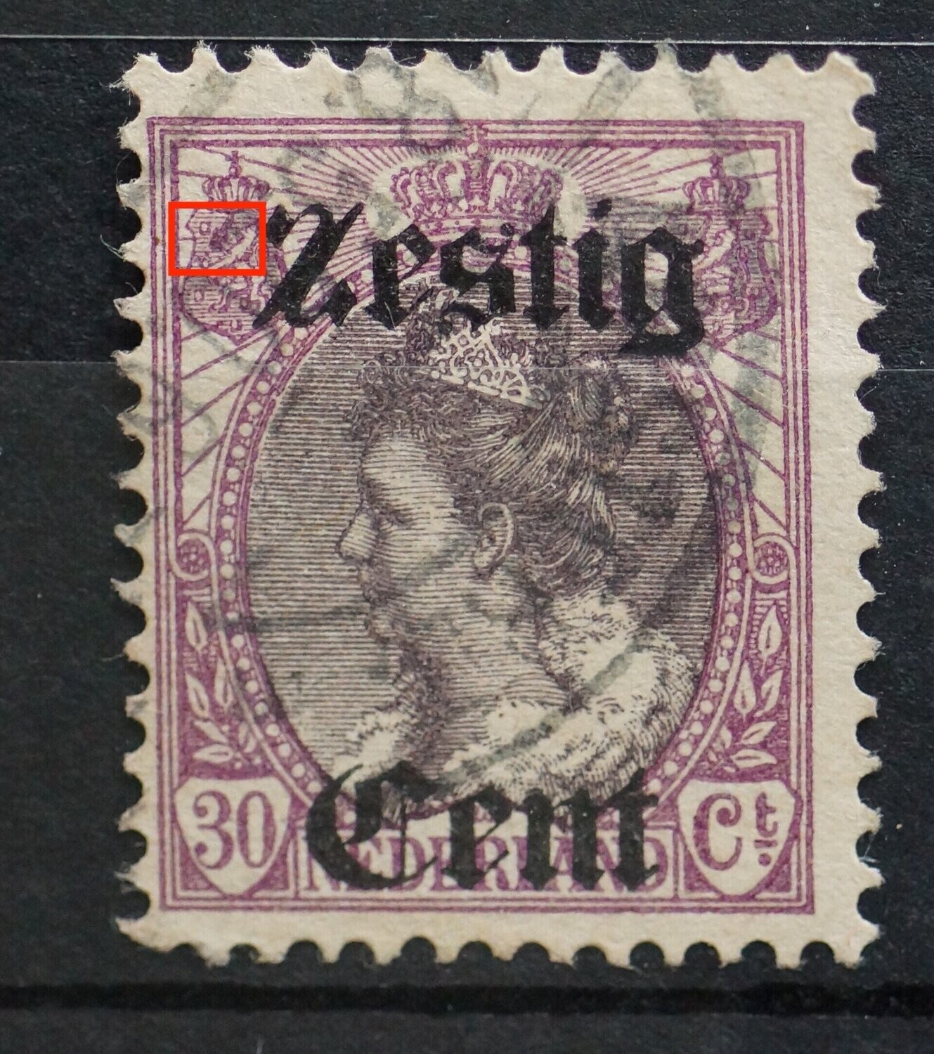 NVPH 103 - violette vlek in linker wapenschild